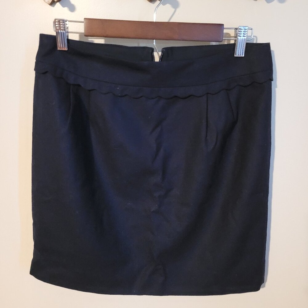 J Crew Navy Wool Mini Skirt SZ 6